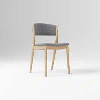 Marcus Samuelsson Dining Chair, Yarn Dyed Linen Weave Alabaster, Blonde