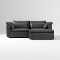 Harmony Modular 2-Piece Left Arm Chair Sectional, Saddle Leather Nut