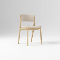 Marcus Samuelsson Dining Chair, Yarn Dyed Linen Weave Alabaster, Blonde