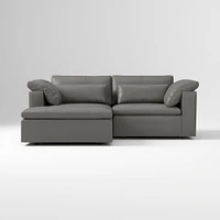 Harmony Modular 2-Piece Left Arm Chair Sectional, Saddle Leather Nut