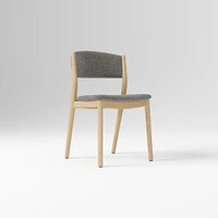Marcus Samuelsson Dining Chair, Yarn Dyed Linen Weave Alabaster, Blonde