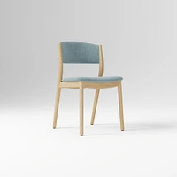 Marcus Samuelsson Dining Chair, Yarn Dyed Linen Weave Alabaster, Blonde