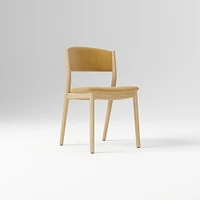 Marcus Samuelsson Dining Chair, Yarn Dyed Linen Weave Alabaster, Blonde