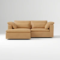 Harmony Modular 2-Piece Left Arm Chair Sectional, Saddle Leather Nut