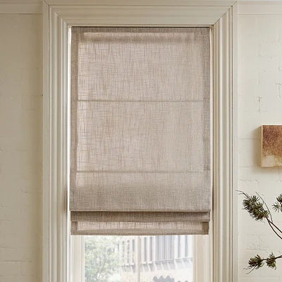 Crossweave Roman Shade, Natural Canvas, 26x64