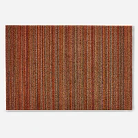 Chilewich Skinny Stripe Performance Shag Mat, 18x28, Birch