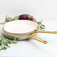 GreenPan Reserve Healthy Ceramic Nonstick 10 and 12 Frypan Set, Taupe
