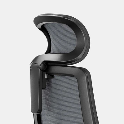 Branch Ergonomic Chair Pro Headrest, Mesh Fabric, Black/Black