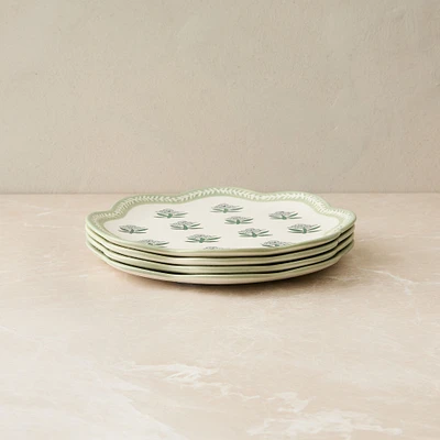 Rhode Dinnerware Salad Plate, Printed Alabaster, Set of 4