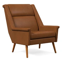 Carlo Highback Chair, Poly, Saddle Leather, Nut, Pecan
