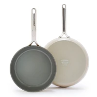 GreenPan GP5 Healthy Ceramic Nonstick 2-Piece Frypan Set, Cream