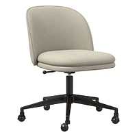 Wayne Office Chair Armless, Saddle Leather, Nut, Dark Bronze