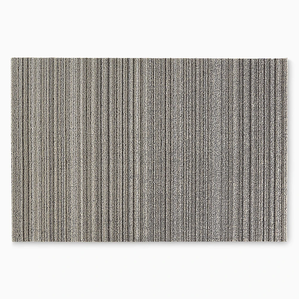 Chilewich Skinny Stripe Performance Shag Mat, 18x28, Birch