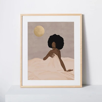 M.I.A (Moon Aquarius), White Frame, Multi, 11"x14"