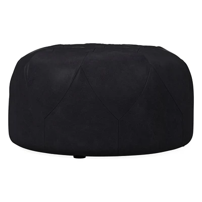 Brighton Small Ottoman, Poly, Ludlow Leather, Gray Smoke, Concealed Support