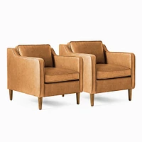 Hamilton Chair, Poly, Ludlow Leather, Gray Smoke, Almond