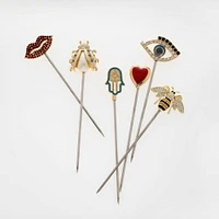 Bright Gem Cocktail Picks, Set of 6