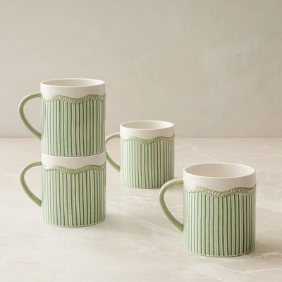 Rhode Wiggle Mug, Green, Set of 4