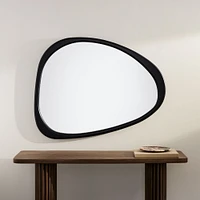 Mid-Century Asymmetrical Wood Wall Mirror, Acorn, 39"Wx45"H