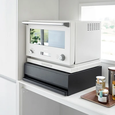 Yamazaki Kitchen Appliance Bottom Drawer & Slide Table, White