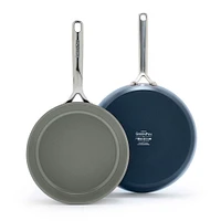 GreenPan GP5 Healthy Ceramic Nonstick 2-Piece Frypan Set, Cream