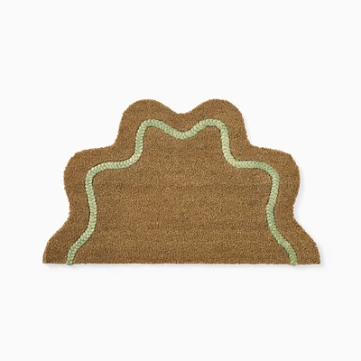 Rhode Wiggle Doormat, Natural, 18"x30" Half Round