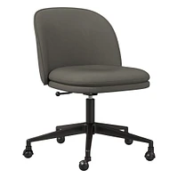 Wayne Office Chair Armless, Saddle Leather, Nut, Dark Bronze