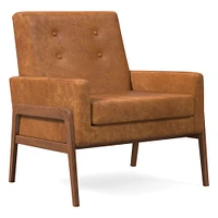 Henley Chair, Poly, Ludlow Leather, Gray Smoke, Walnut