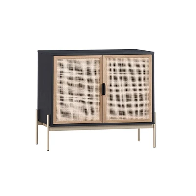 Lofted Rattan & Wood 37.5" Buffet, Black