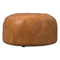 Brighton Small Ottoman, Poly, Ludlow Leather, Gray Smoke, Concealed Support