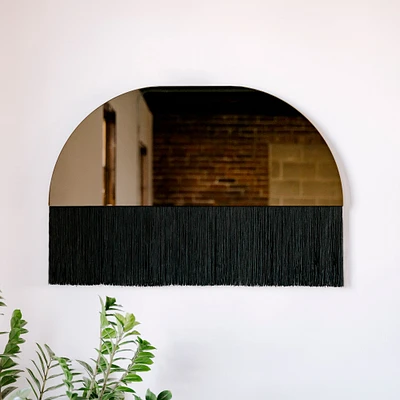 Candice Luter Sonata Large Wall Mirror, Clear Tint, Black Fringe, 40"Wx27"H