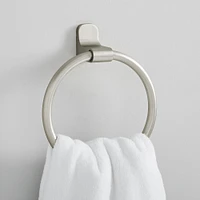 Mid-Century Contour Bathroom Hardware, Antique Brass, Towel Ring