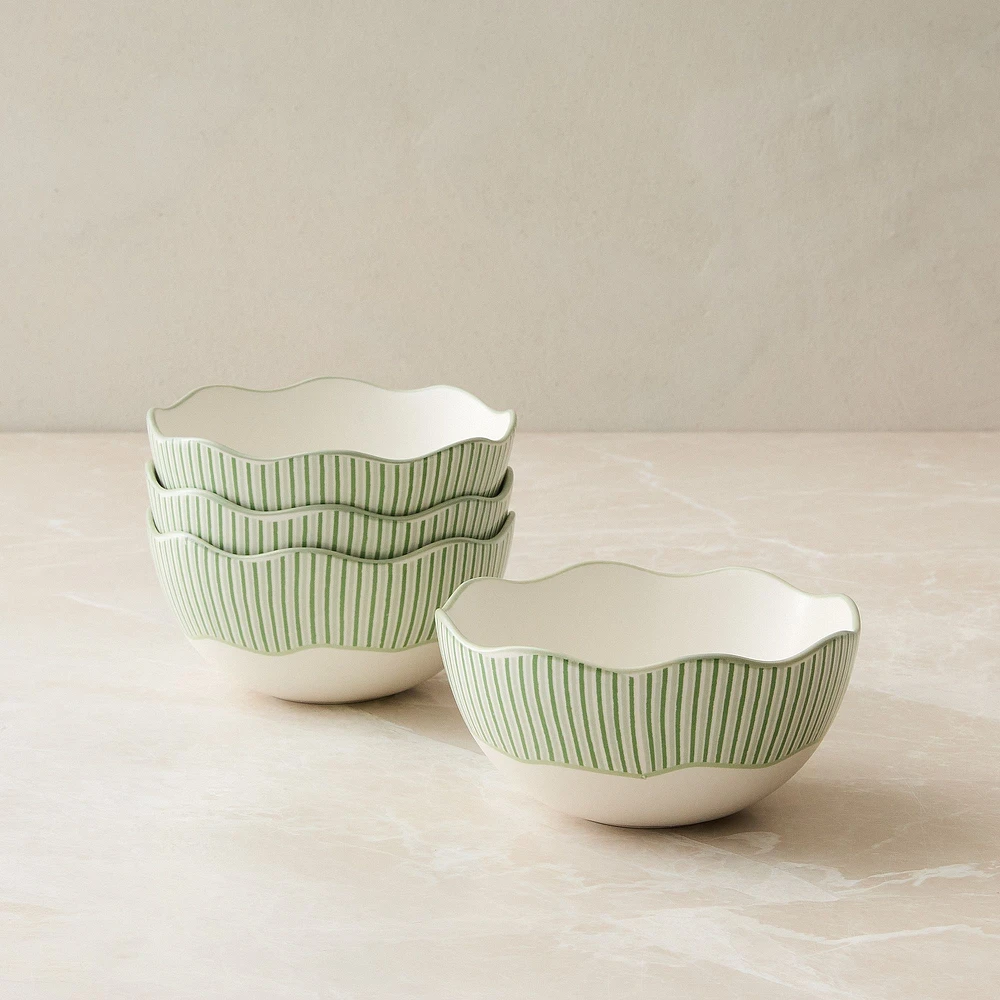 Rhode Wiggle Cereal Bowl, Green, Set of 4