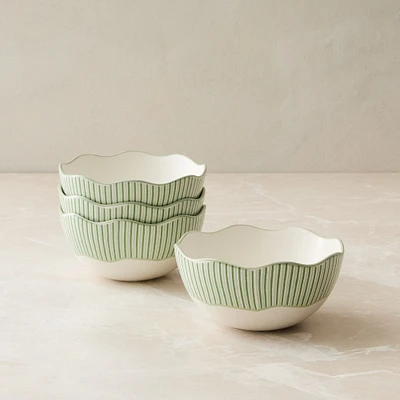 Rhode Wiggle Cereal Bowl, Green, Set of 4