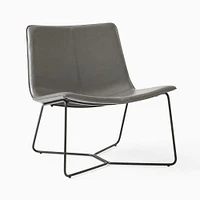 Slope Leather Lounge Chair, Saddle Leather, Nut, Charcoal