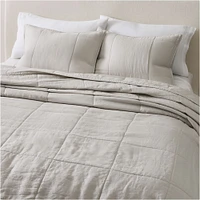 European Linen Box Stitch Full/Queen Quilt, White