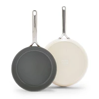 GreenPan GP5 Healthy Ceramic Nonstick 2-Piece Frypan Set, Cream