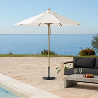 Umbrella, 9' Round, Weathered Gray Pole And Natural Canopy