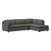 Marin 114" Left 2-Piece Bumper Chaise Sectional, Standard Depth, Saddle Leather, Nut
