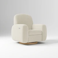 Elora Swivel Glider Recliner, Manual, Yarn Dyed Linen Weave Alabaster Blonde