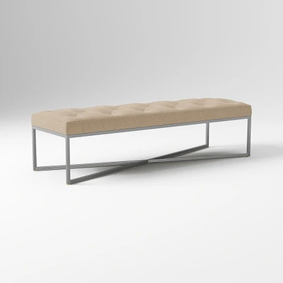 Maeve Bench PLY Twill Camel Stainless Steel