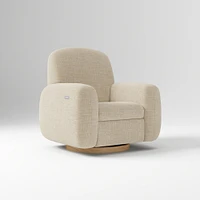 Elora Swivel Glider Recliner, Manual, Yarn Dyed Linen Weave Alabaster Blonde
