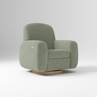 Elora Swivel Glider Recliner, Manual, Yarn Dyed Linen Weave Alabaster Blonde