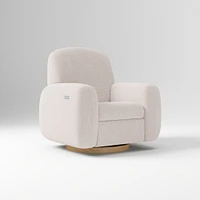 Elora Swivel Glider Recliner, Manual, Yarn Dyed Linen Weave Alabaster Blonde
