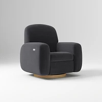 Elora Swivel Glider Recliner, Manual, Yarn Dyed Linen Weave Alabaster Blonde