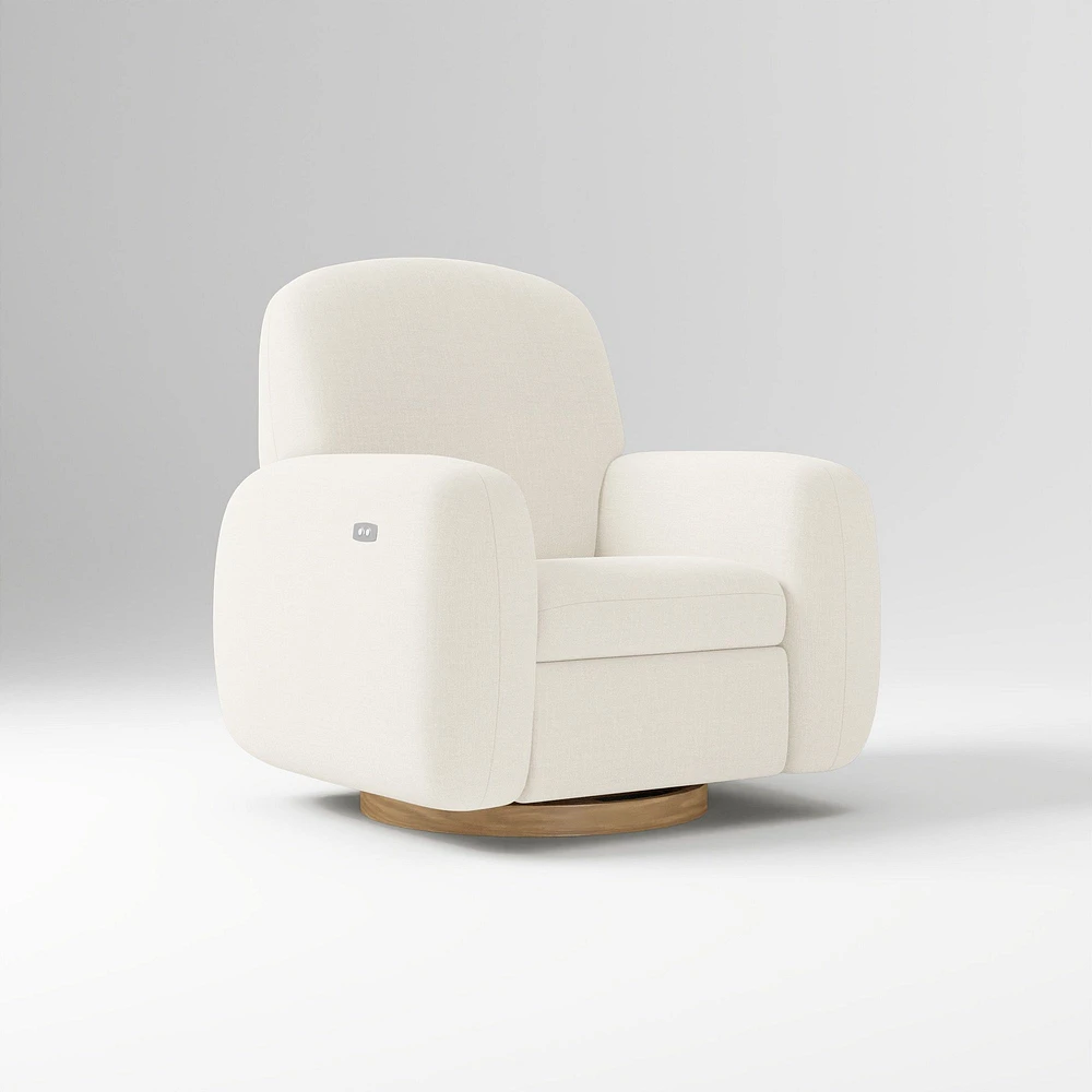 Elora Swivel Glider Recliner, Manual, Yarn Dyed Linen Weave Alabaster Blonde