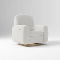 Elora Swivel Glider Recliner, Manual, Yarn Dyed Linen Weave Alabaster Blonde