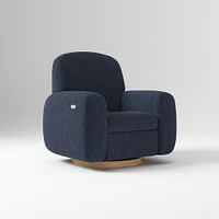 Elora Swivel Glider Recliner, Manual, Yarn Dyed Linen Weave Alabaster Blonde