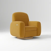Elora Swivel Glider Recliner, Manual, Yarn Dyed Linen Weave Alabaster Blonde