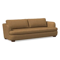 Leroy 96in Sofa, Ludlow Leather Navy, Cool Walnut